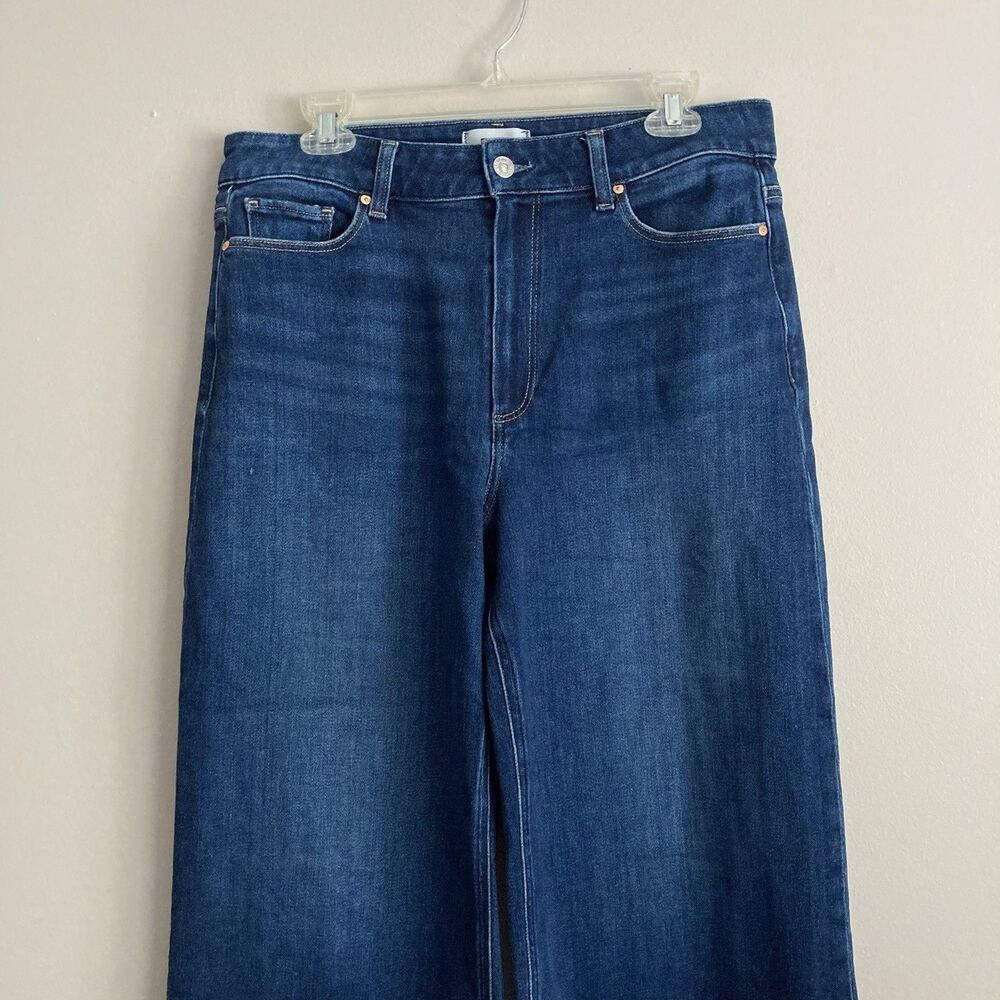 Paige Womens Size 31 Anessa High Rise Wide Leg Blue Jeans Medium Wash Stretch - Picture 4 of 10